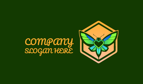 Logotipo De La Mosca Con Forma De Corazón Verde