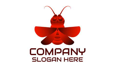 Logotipo Brillante de la Mosca Carmesí