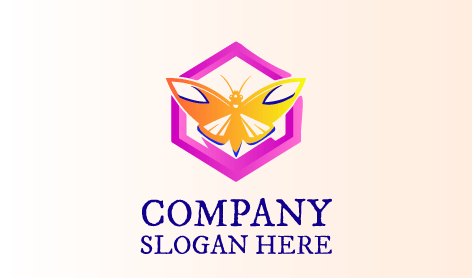 Logotipo De Mosca Hexagonal Rosa