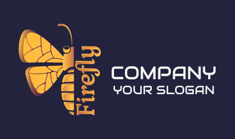 Logotipo De Luciérnaga Dorada Lateral