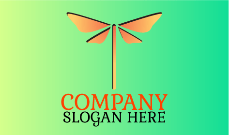 Sleek Golden Dragonfly Logo
