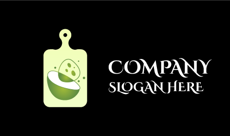 Avocado-Schneide- und Hack-Lebensmittellogo