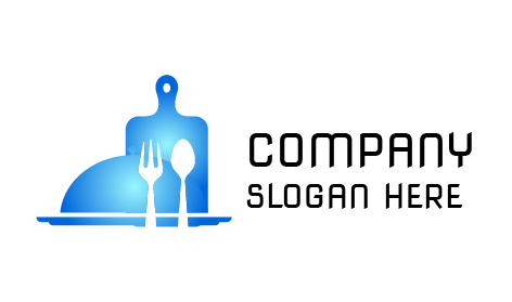 Logotipo De Comida De Louça Azul