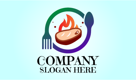 Logo Fire Steak Food