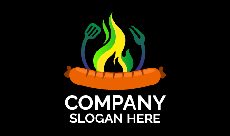 Logotipo De Comida De Salsicha Grelhada