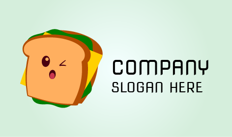 Logotipo De Sándwich Guiñando El Ojo