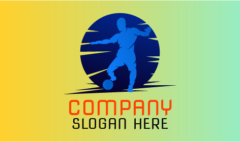 Logo Sepak Bola Biru Tebal