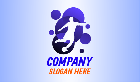 Logo Desain Sepak Bola Pemain Yang Elegan