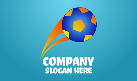 Logotipo De Fútbol Azul Volador