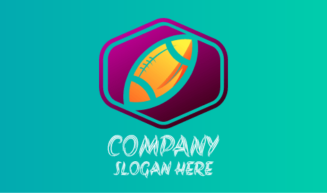 Logo De Football Hexagonal Violet