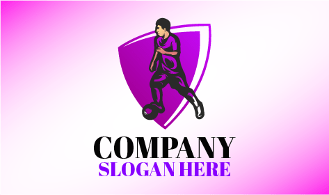 Perisai Logo Sepak Bola Ungu
