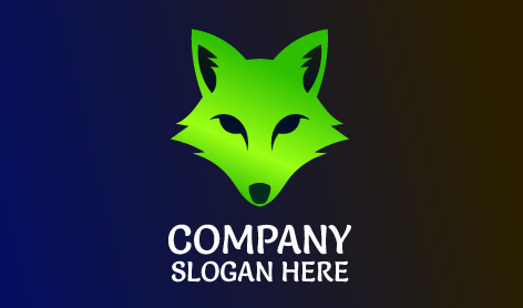 Logotipo De Rosto De Raposa Verde