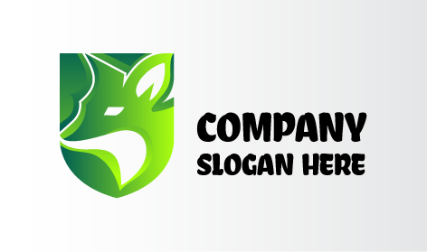 Logotipo Da Raposa Do Escudo Verde