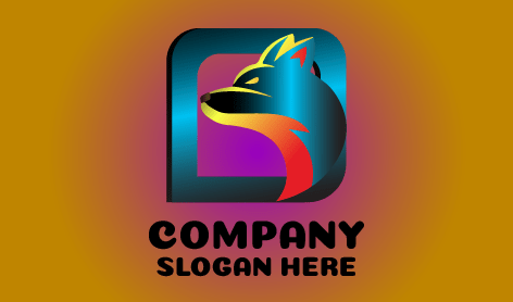 Majestoso Logotipo Metálico da Raposa