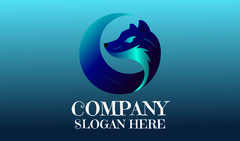 Wasserblauer Fuchs-Logo