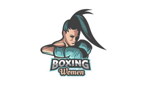 Logotipo De Ia Para Juegos De Boxeo Femenino