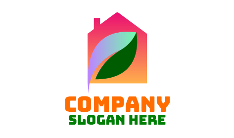 Logotipo De Jardín De Hojas Rosa Rubor