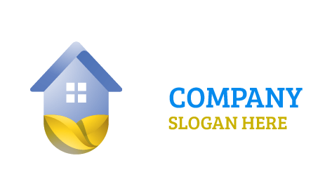 Logotipo De La Casa Del Jardín De Hojas Doradas