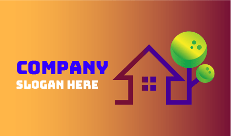 Logotipo De Casa Árboles Jardín