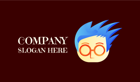 Logotipo de gafas con pinchos de color azul eléctrico