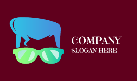 Llamativo Logotipo De Gafas De Color Verde Menta