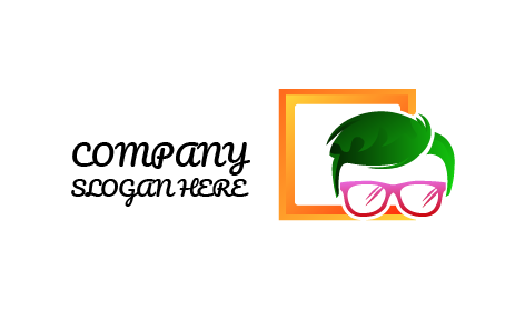 Green Hair Glasses Logo