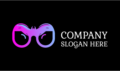 Purple Bat Frame Glasses Logo
