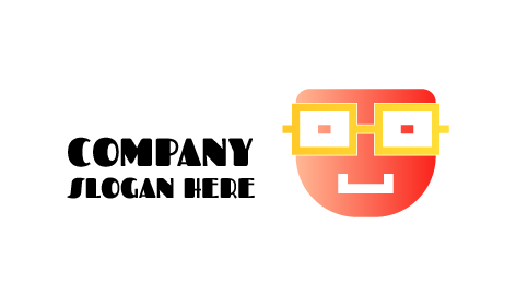Smiling Nerd Glasses Logo