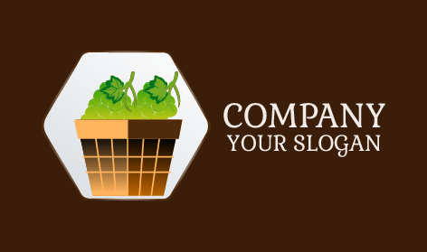 Logotipo De Uvas De Canasta Marrón