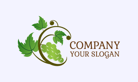 Curled Branch Grapes Logo