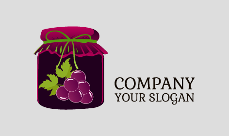 Jar Fermentation Grapes Logo