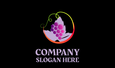 Logotipo De Uvas Con Sabor Orgánico