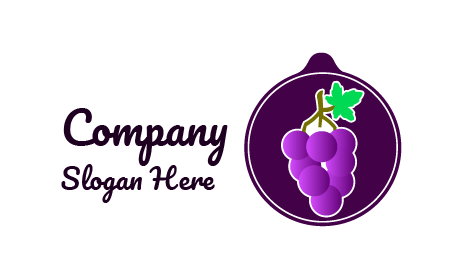 Logotipo Del Plato De Uvas Moradas