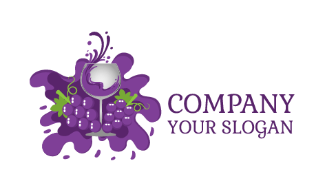 Logotipo De Uvas Moradas Salpicadas