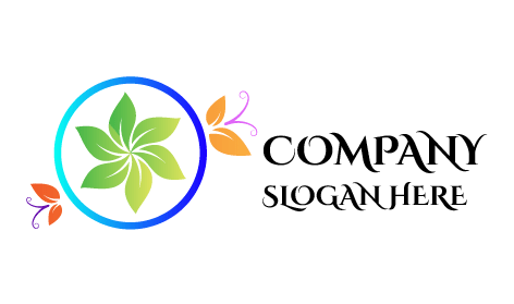 Logotipo De Hojas Verdes Circulares