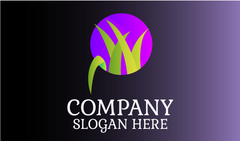 Logotipo De Vegetación Con Hojas De Hierba