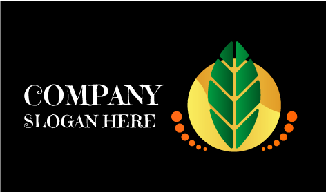 Logotipo De Puntos Verdes De Color Naranja