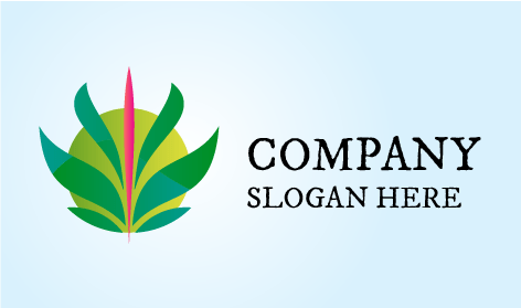 Logotipo De Vegetación De Línea Rosa