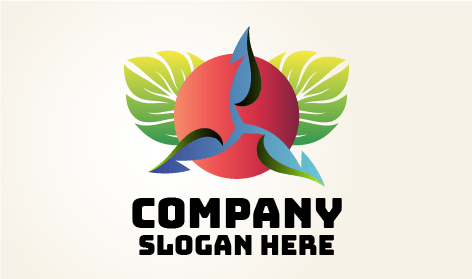 Benzersiz Yapraklar Yeşillik Logosu