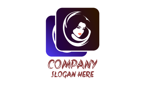 Logo Attraente Per Parrucchiere Con Volto Femminile