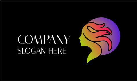 Logo Penata Rambut Dengan Latar Belakang Hitam