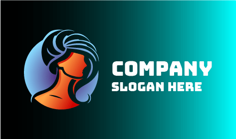 Logo Parrucchiere Donna Dai Capelli Blu