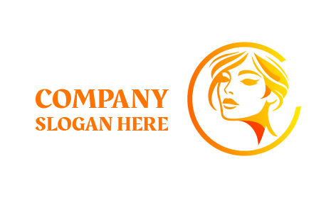 Logotipo De Peluquería Naranja Brillante