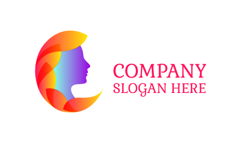 Logotipo De Peluquería De Silueta De Niña