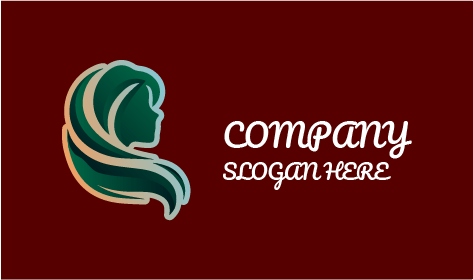 Green Silhouette Hairdresser Logo