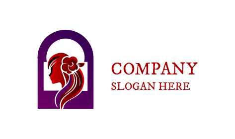 Logo Del Parrucchiere Con Fiori Color Porpora