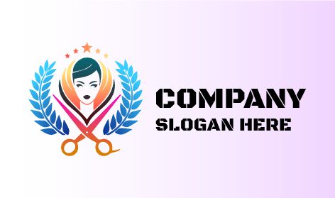 Logo Parrucchiere Forbici Rosa