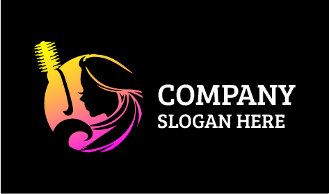 Logo Parrucchiere Spazzola Tonda Con Setole Di Cinghiale