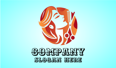 Logo Penata Rambut Gunting Penipis