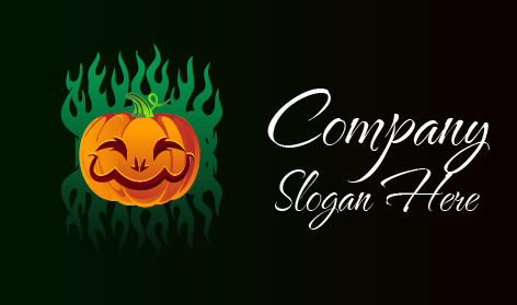 Grünes Feuer-halloween-logo